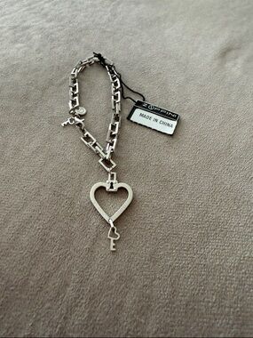 Zoppini Silver Heart & Key Bracelet - Silver